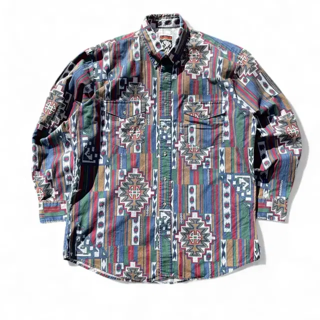 90's Karman Navajo Aztec Pattern Shirts