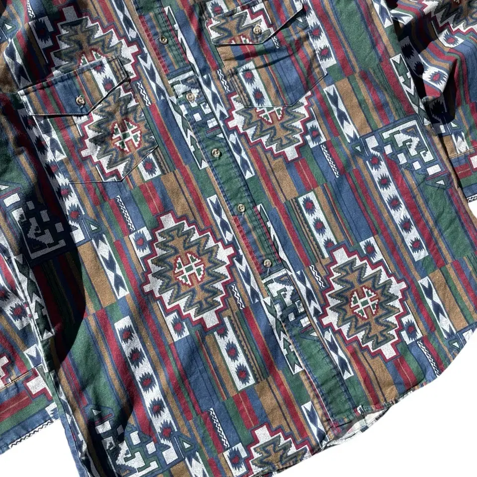 90's Karman Navajo Aztec Pattern Shirts