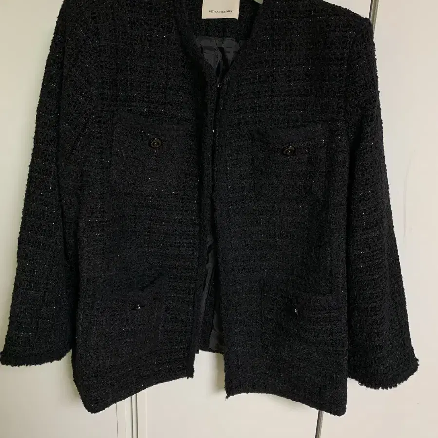 위드아웃썸머 Salt tweed jacket_black