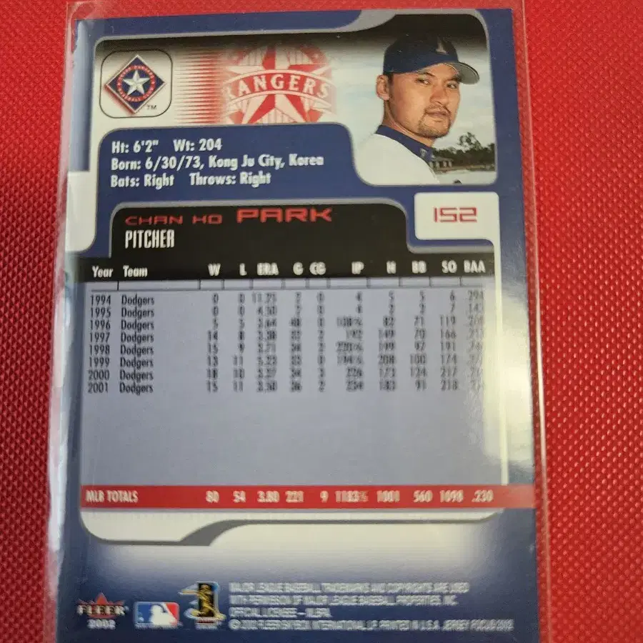 박찬호 2002 Fleer Focus base 카드