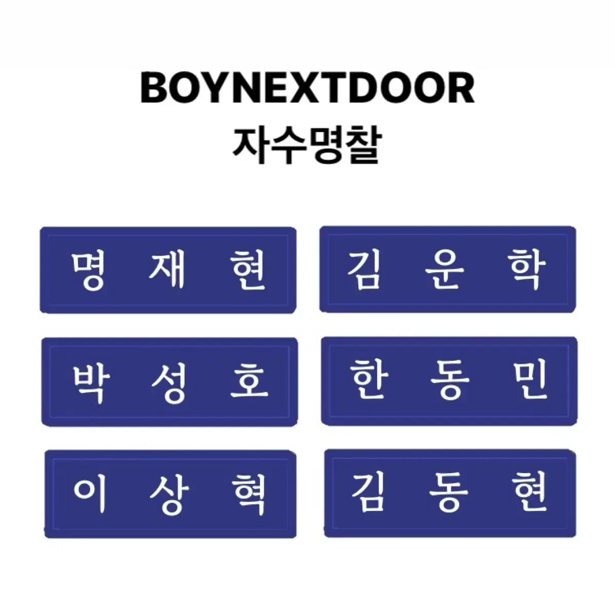 Boynextdoor myung jaehyun sungho woonhak riwoo leehan Sells Taesan name badges