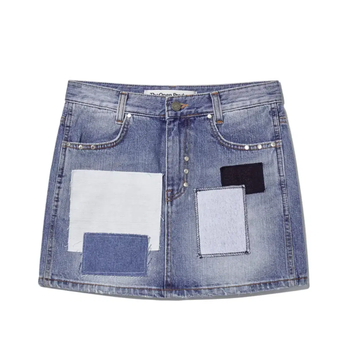 더오픈프로덕트 치마 PATCHWORK DENIM MINI SKIRT, D