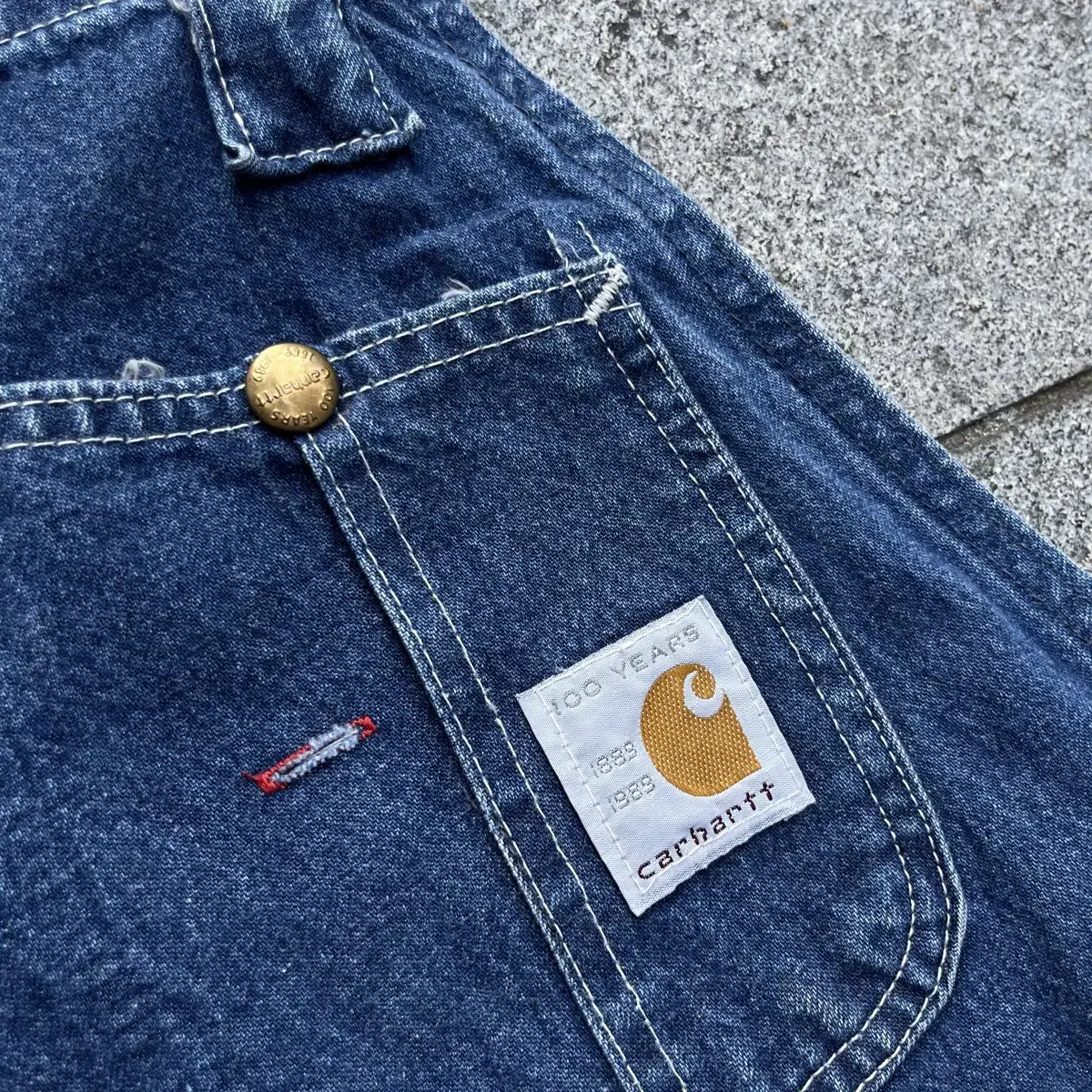 80s Carhartt 100주년 데님 오버롤