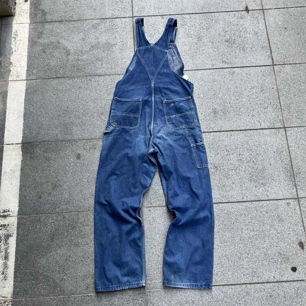 80s Carhartt 100주년 데님 오버롤