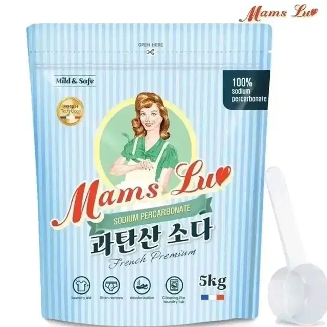 [무료배송] 맘스럽 과탄산소다 5KG + 스푼 1개