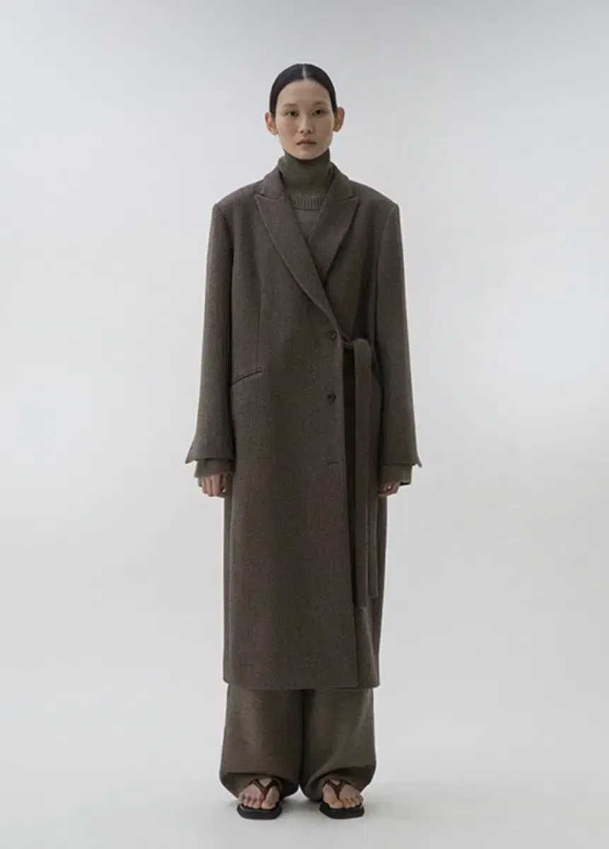 le17septembre side belted coat brown