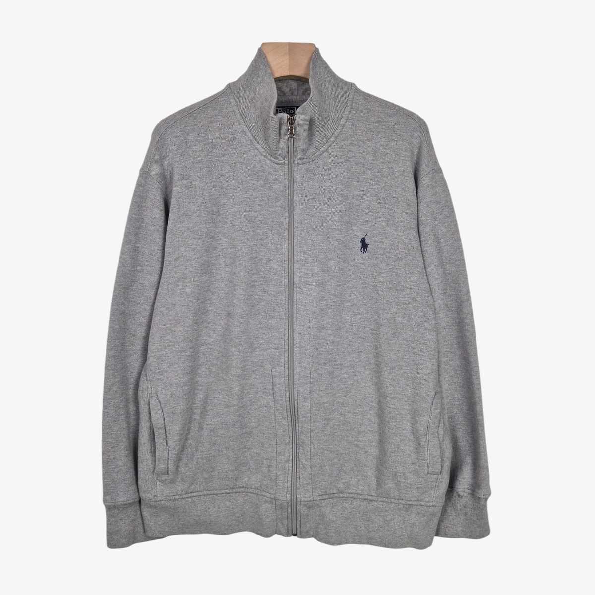 [110-115] Polo Ralph Lauren gray cotton zip-up cardigan