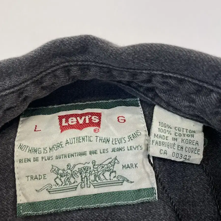 (L) Levi's 리바이스 데님 셔츠 흑청