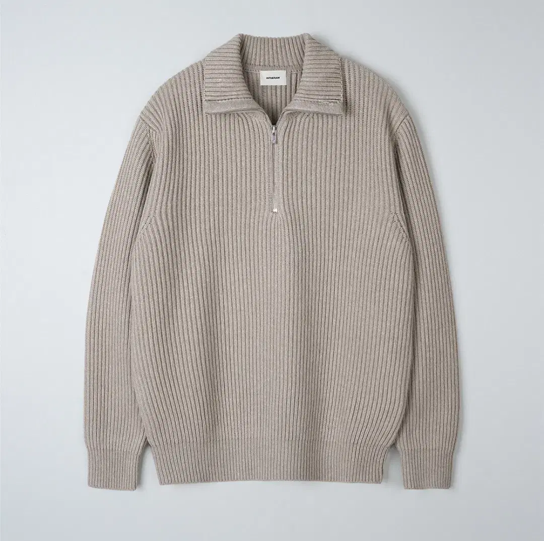 In the Row Half-Zip Knit Beige Melange 3(100-105)