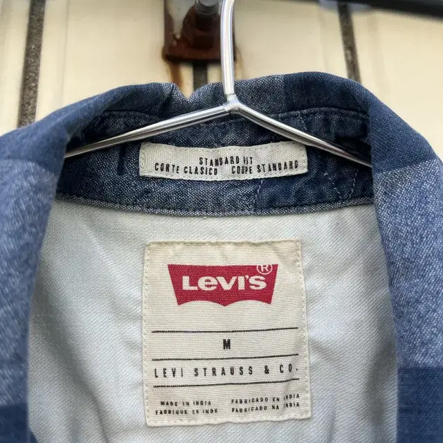 리바이스 블루 체크셔츠 Levis