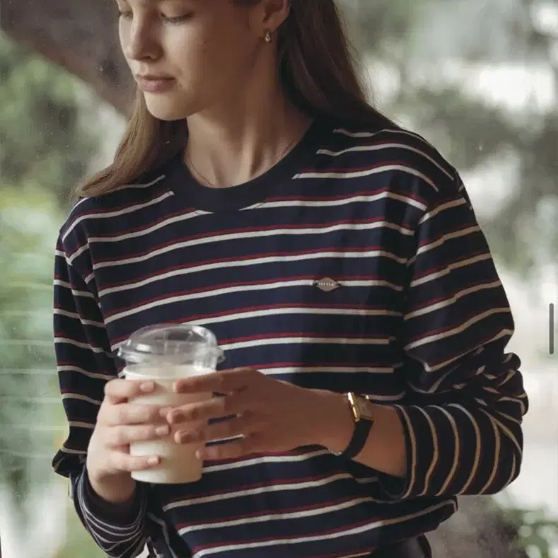 틸아이다이 Bonheur stripe cotton t-shirt_Navy