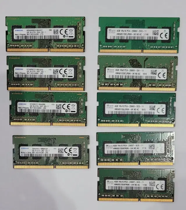 노트북용 DDR4 4g 2400t, 2666v