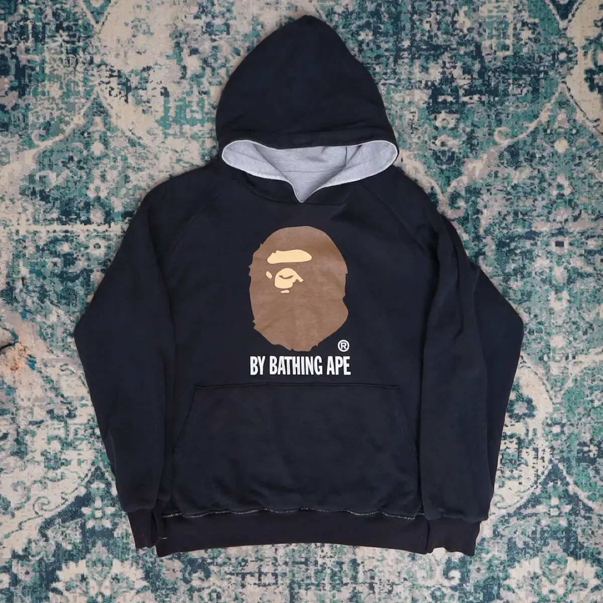 Bape 베이프 90년대 빅페이스 로고 리버시블 후드티셔츠 L