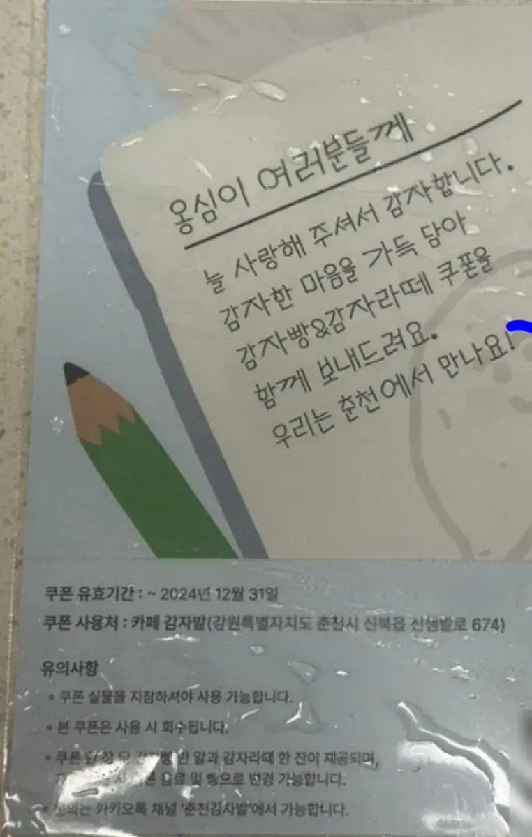 춘천 감자밭 카페 본점 상품권, 쿠폰 (감자빵+감자라떼)