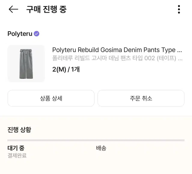 (2) 폴리테루 리발드 고시마 데님 팬츠 타입 002 블루 그레이