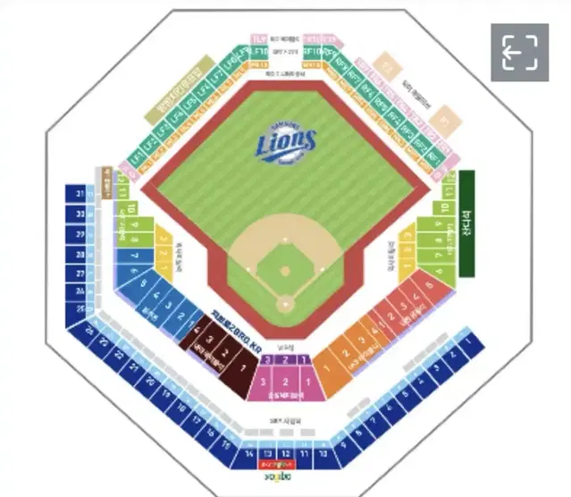 플레이오프 1차전 삼성 LG 3루 내야지정석 3-10구역 26열 2,4연
