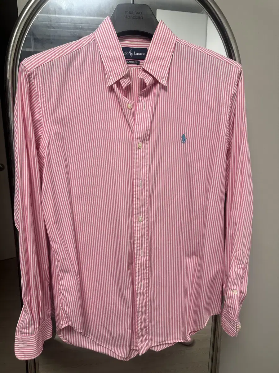 Genuine Polo Stripe Shirt Classic 100 Pink Pink