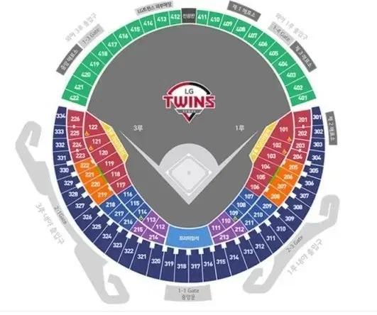 엘지 삼성 플옵 4차전 3루 네이비석 324블럭 20열 4연석