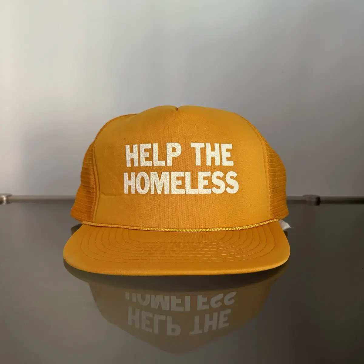 USA 빈티지 모자 메쉬캡 help the homeless 슬로건 문구