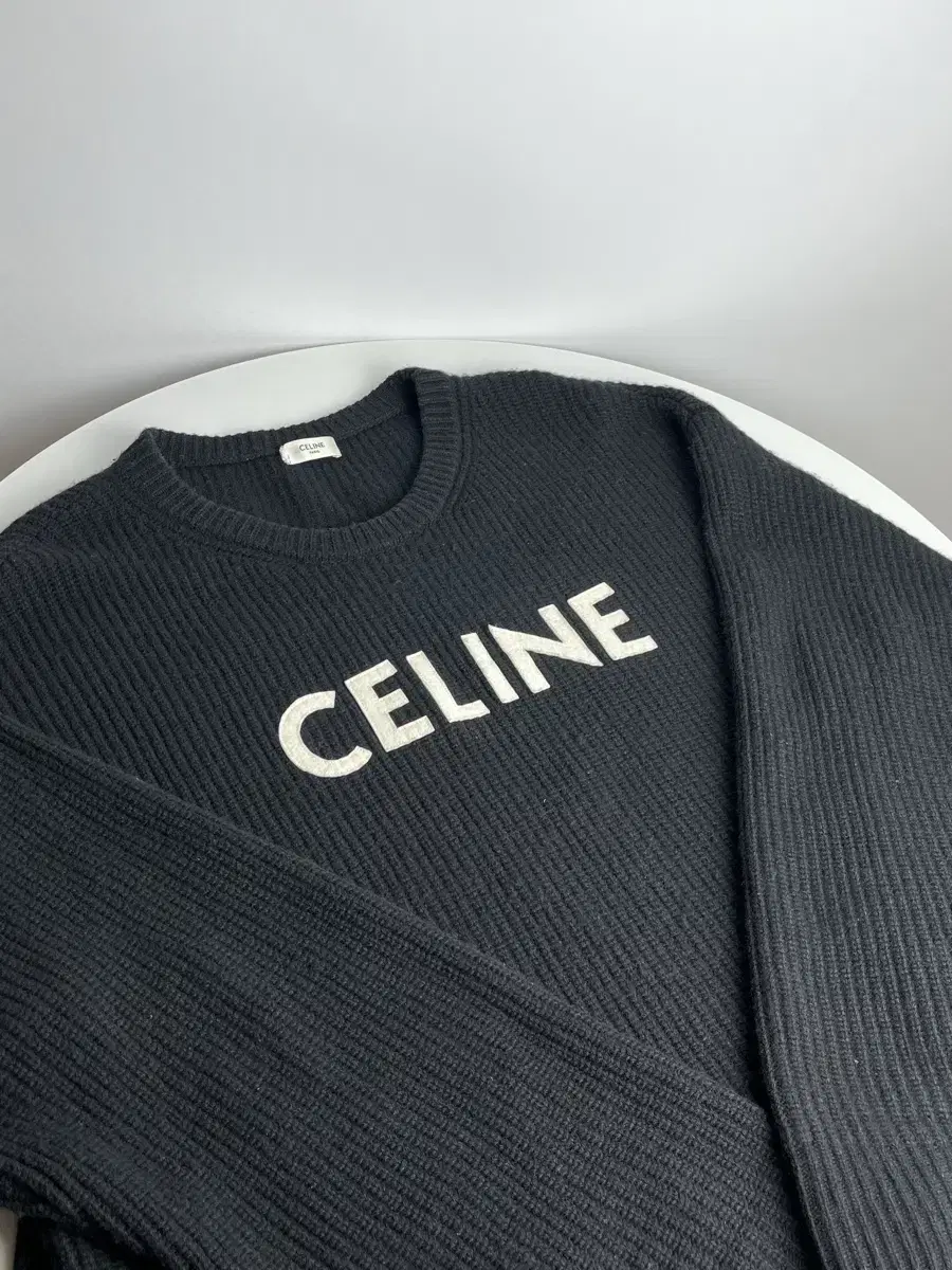 (size M/Genuine/Lowest price)Seline Ribbed knit black M