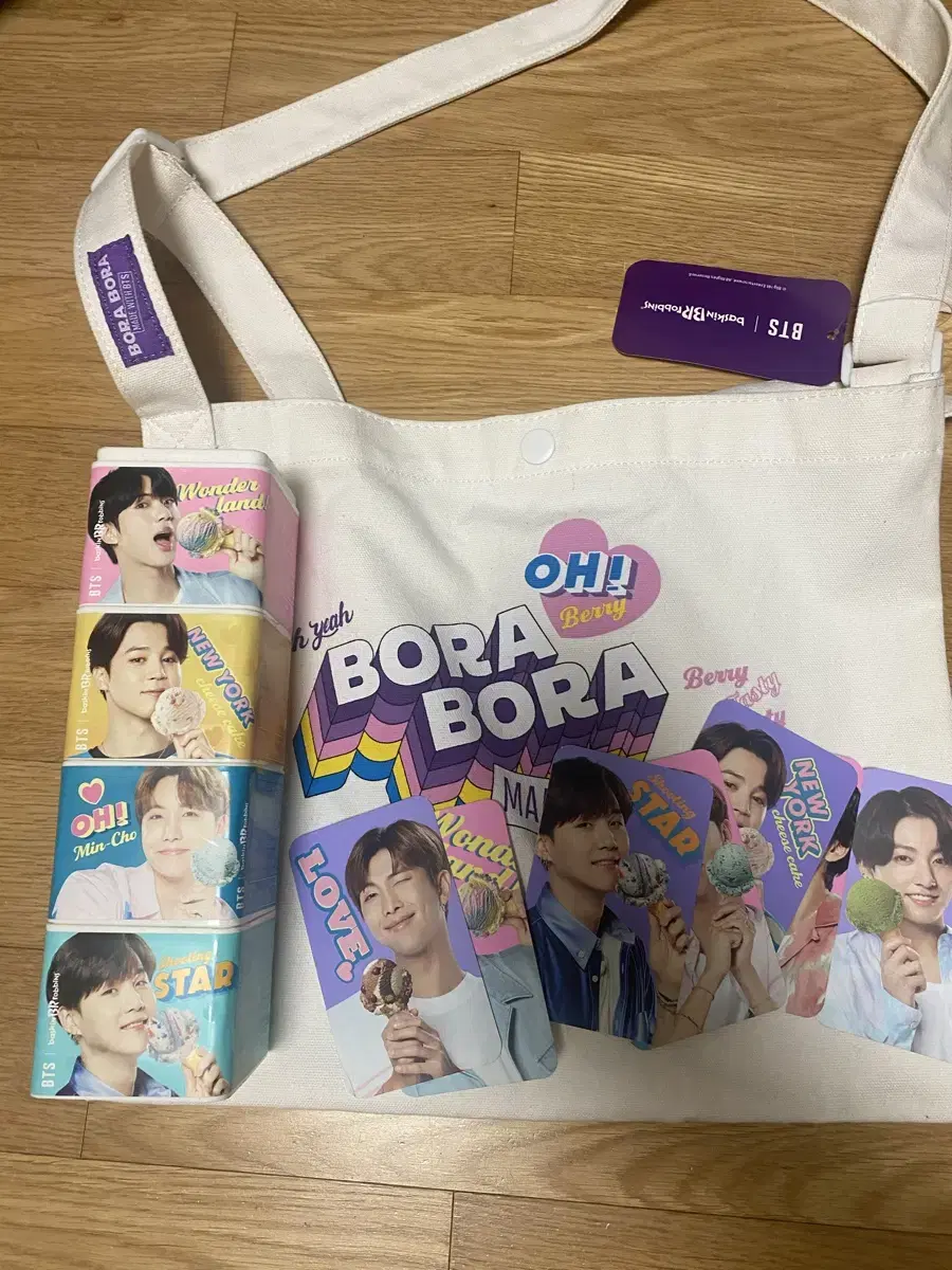 Bangtan Baskin Robbins photocard eco-bag blocks in bulk