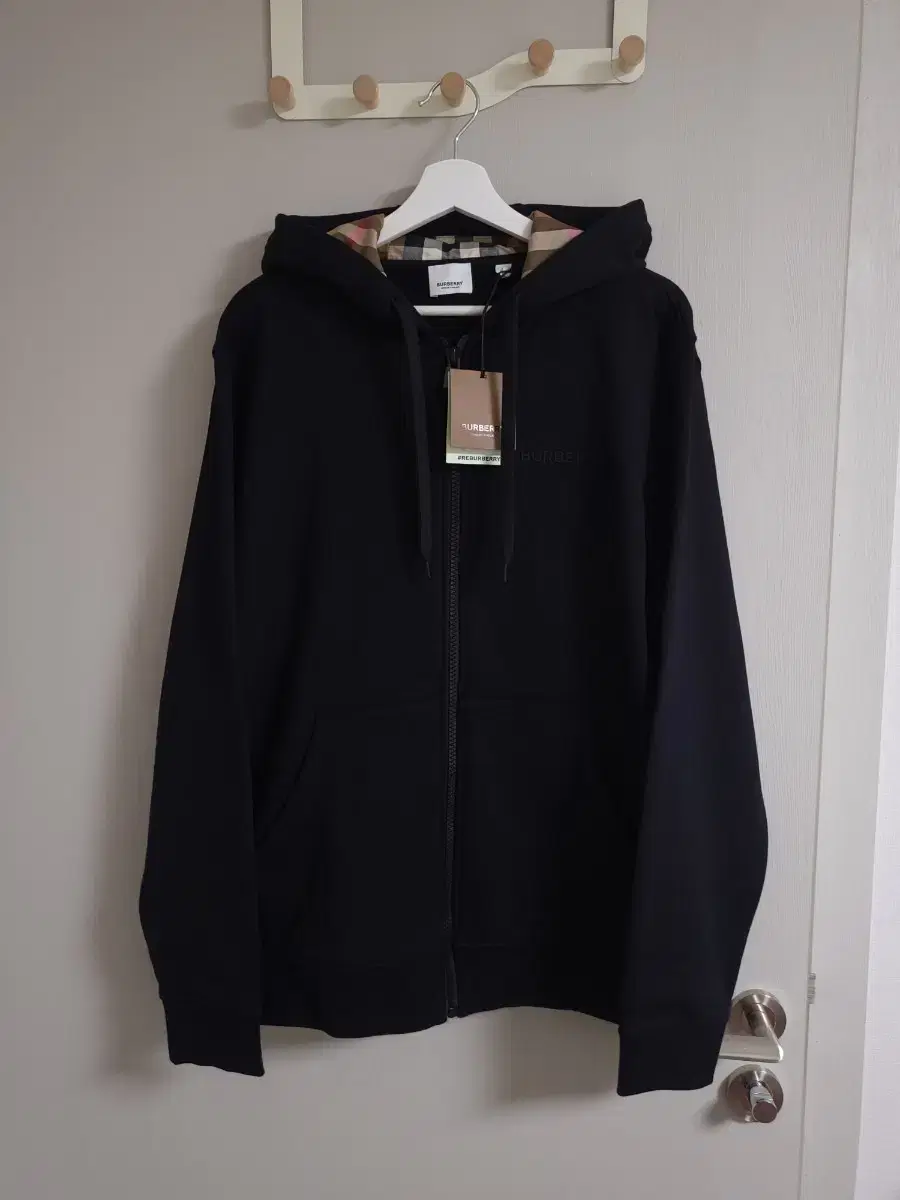 Burberry HOVE Logo Check Hoodie Zip Up