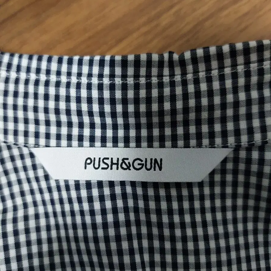 PUSH&GUN 체크상의  66  넉넉55   네이비색계열