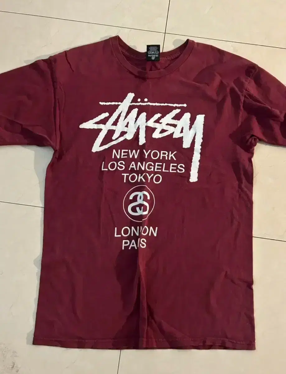 Stussy Burgundy Short Sleeve M