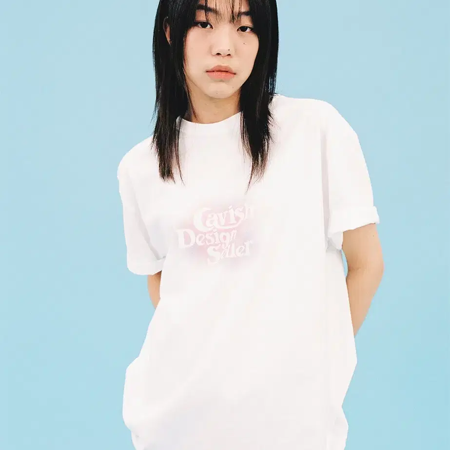 카비시 STENCIL SELLER LOGO SS TEE[WHITE] L