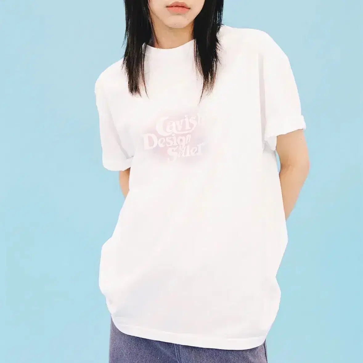 카비시 STENCIL SELLER LOGO SS TEE[WHITE] L