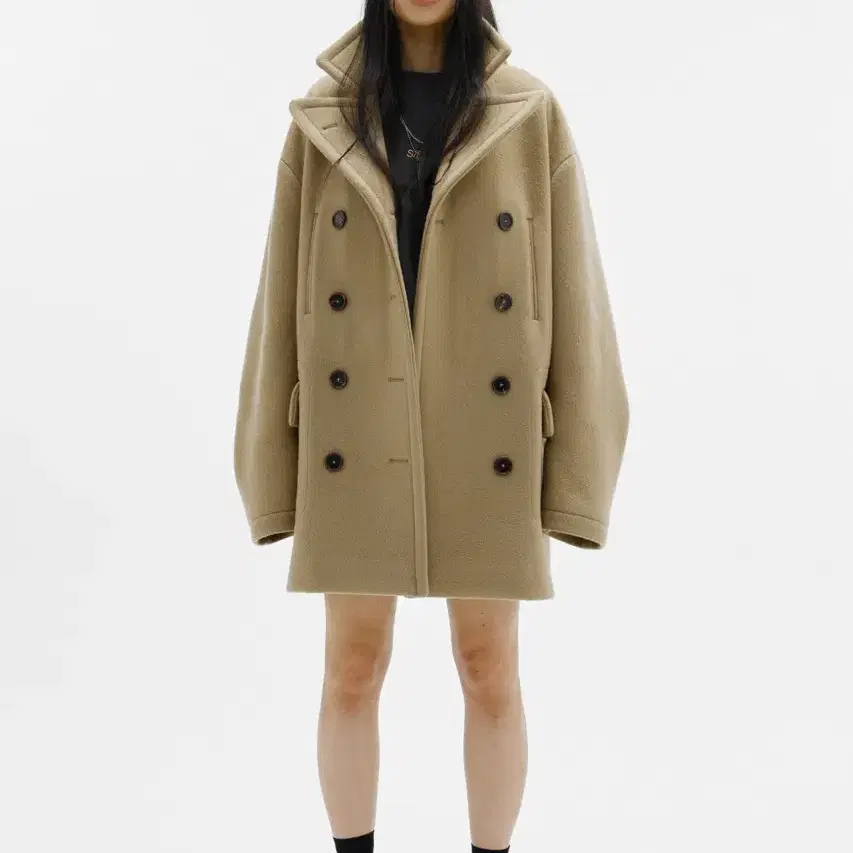 에스이오 OVERSIZED HEAVY WOOL PEA COAT