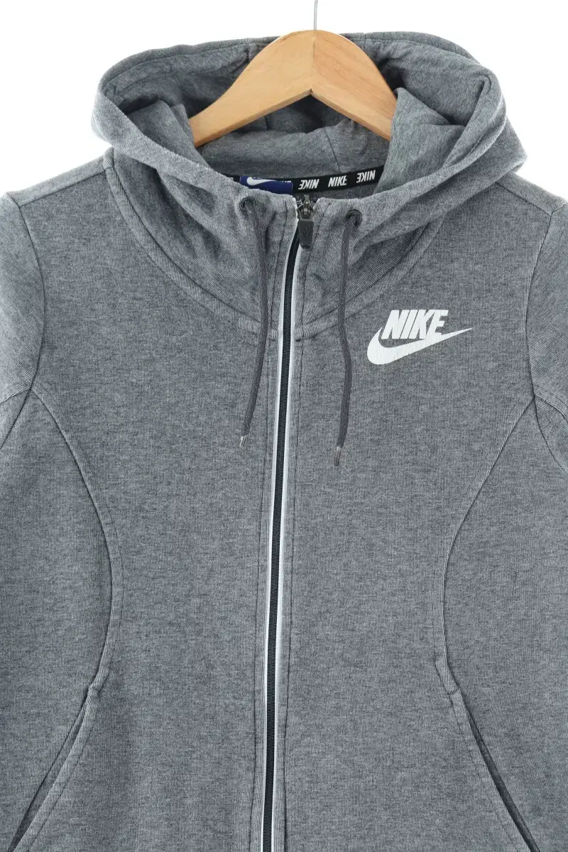 W(S) Nike Hooded Sweatshirt Gray Cotton Slim Fit Limited Edition-F866