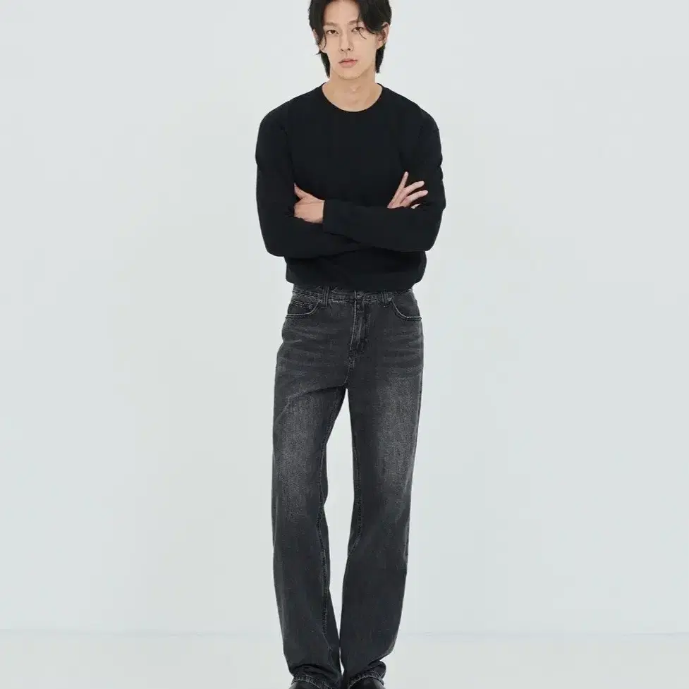 페이탈리즘 #0999 BLACK WASHING WIDE FIT