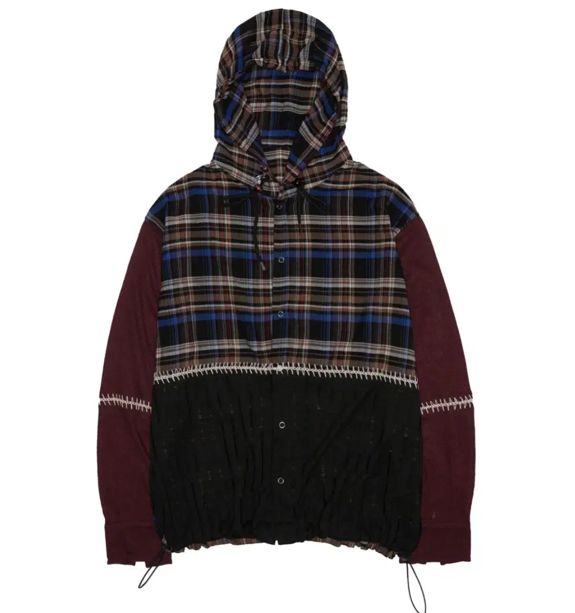 RSSC KNIT MIXED CHECK HOOD 후드 셔츠 자켓