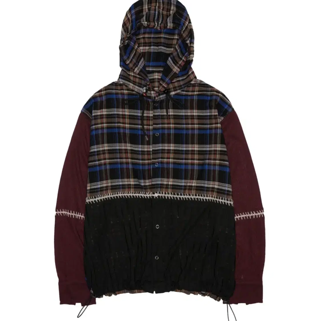 RSSC KNIT MIXED CHECK HOOD 후드 셔츠 자켓