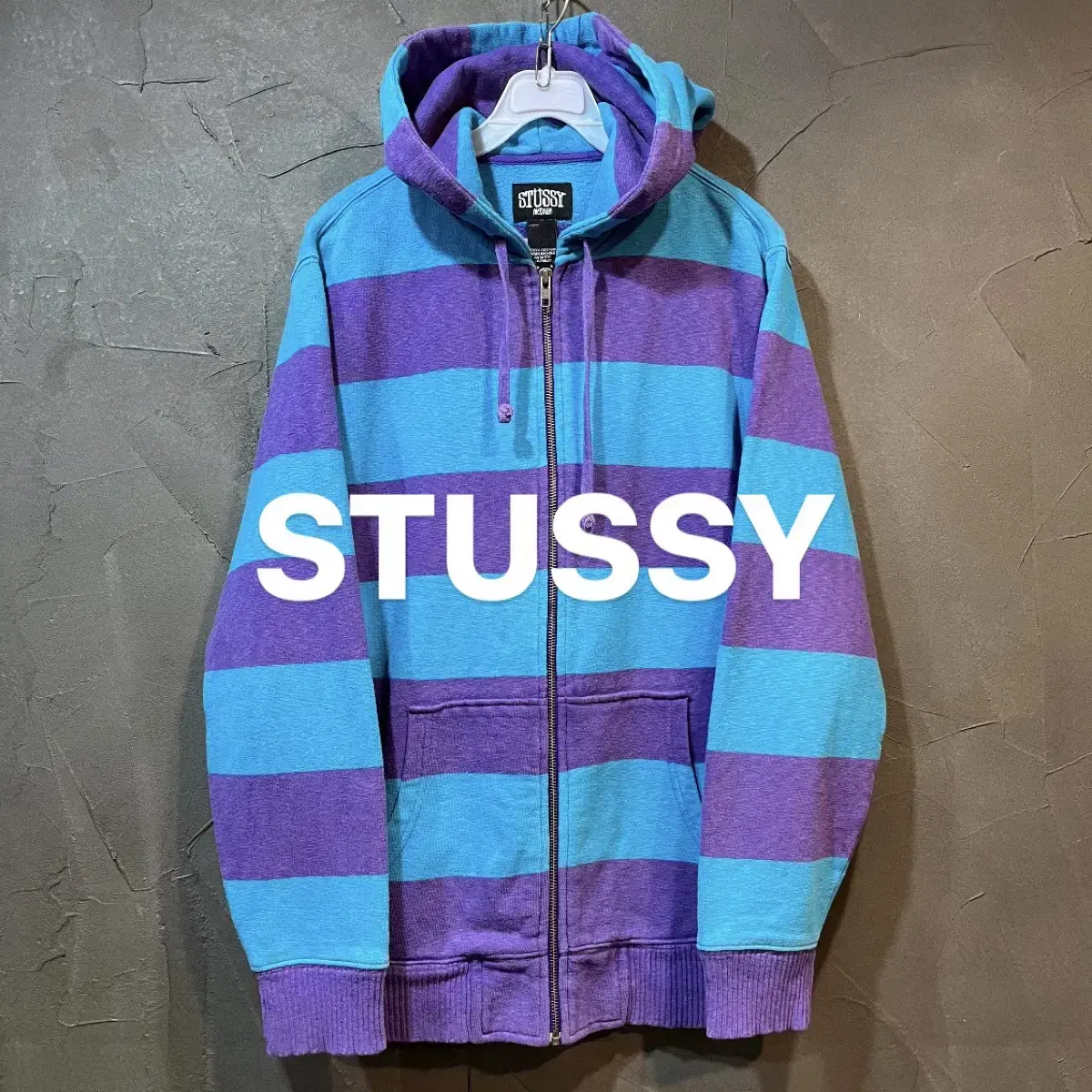 [M] STUSSY 스투시 올드스쿨 후드집업