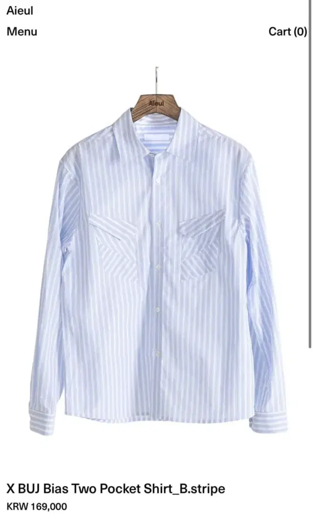 aieul BUJ Bias Two Pocket Shirt_B.stripe