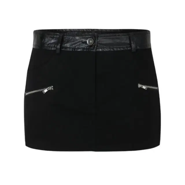 보헤미안서울 leather cotton mixed mini skirt