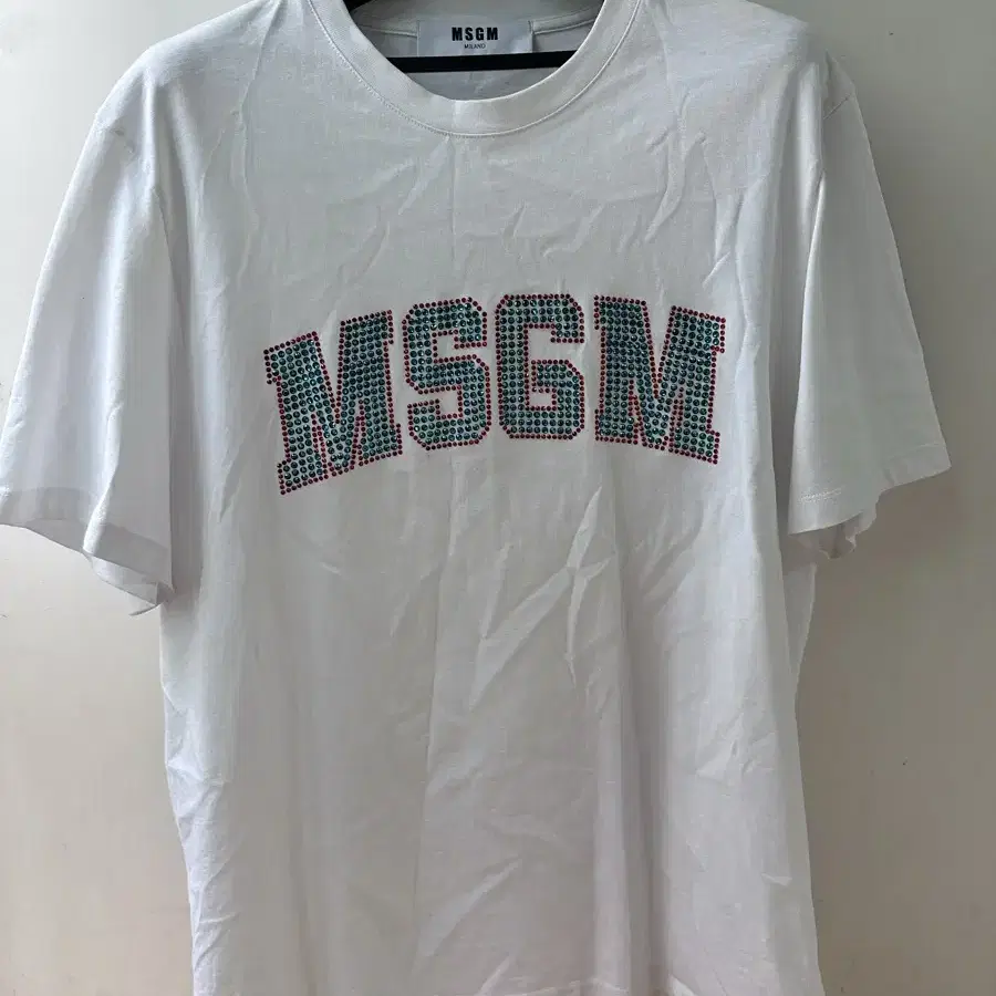 MSGM 로고 화이트 티셔츠