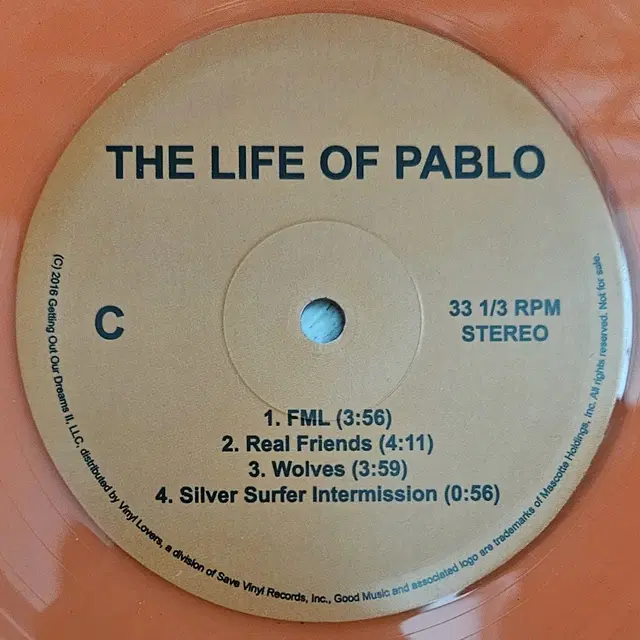 Kanye West - The Life of Pablo 2LP 컬러반