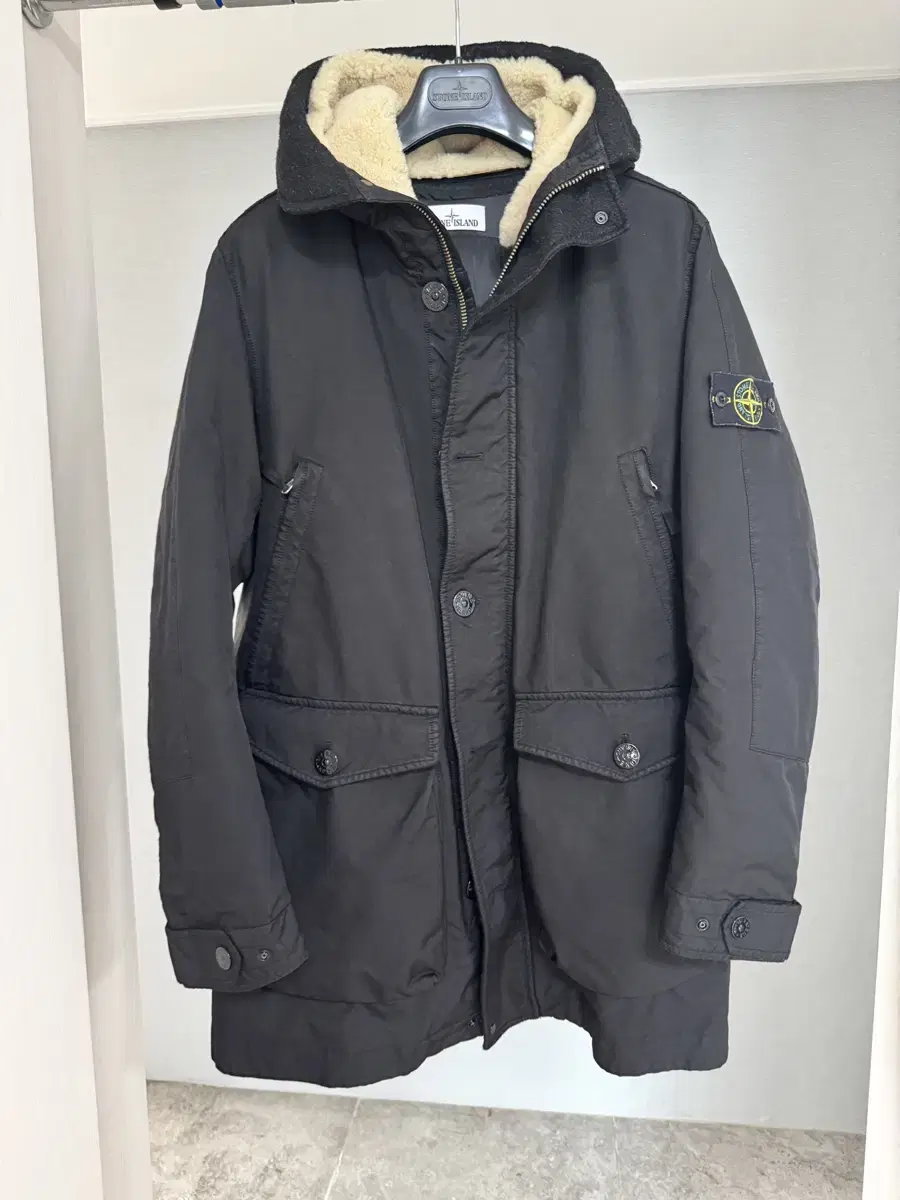 (L)Stone Island david-tc fleece puffer jacket Mustang David Waffen