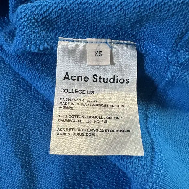 [XS] 아크네스튜디오 ACNE STUDIOS 무지 스웻셔츠 맨투맨 블루