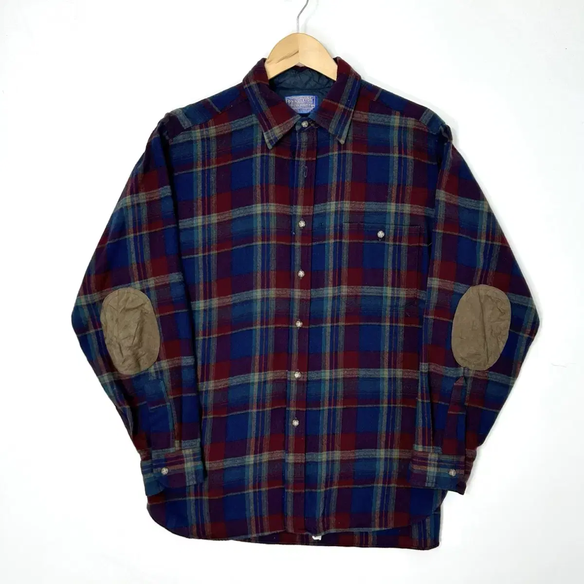 1990s Pendleton 펜들턴 스웨이드 패치 울 체크 셔츠