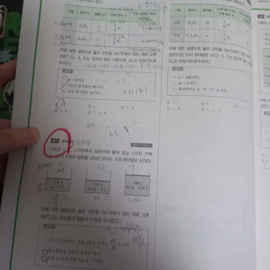 메가스터디 화학1 기출 정훈구T 개념의정답 2025 문제편, 서브노트