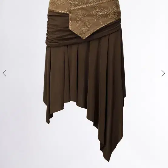 스컬프터 Beaded Jersey Skirt Brown