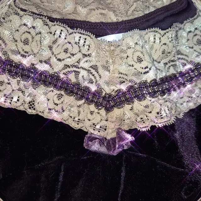 Vintage 02 Purple velour lace top