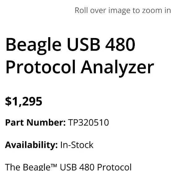 비글 BEAGLE USB 프로토콜 분석기