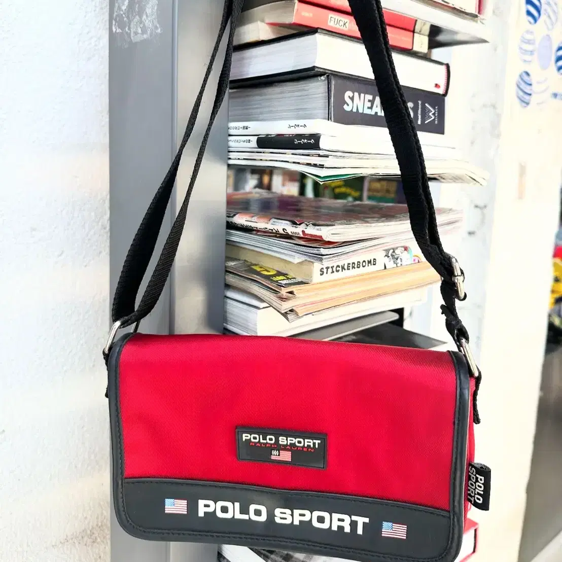 폴로스포츠 polo sport cross bag red