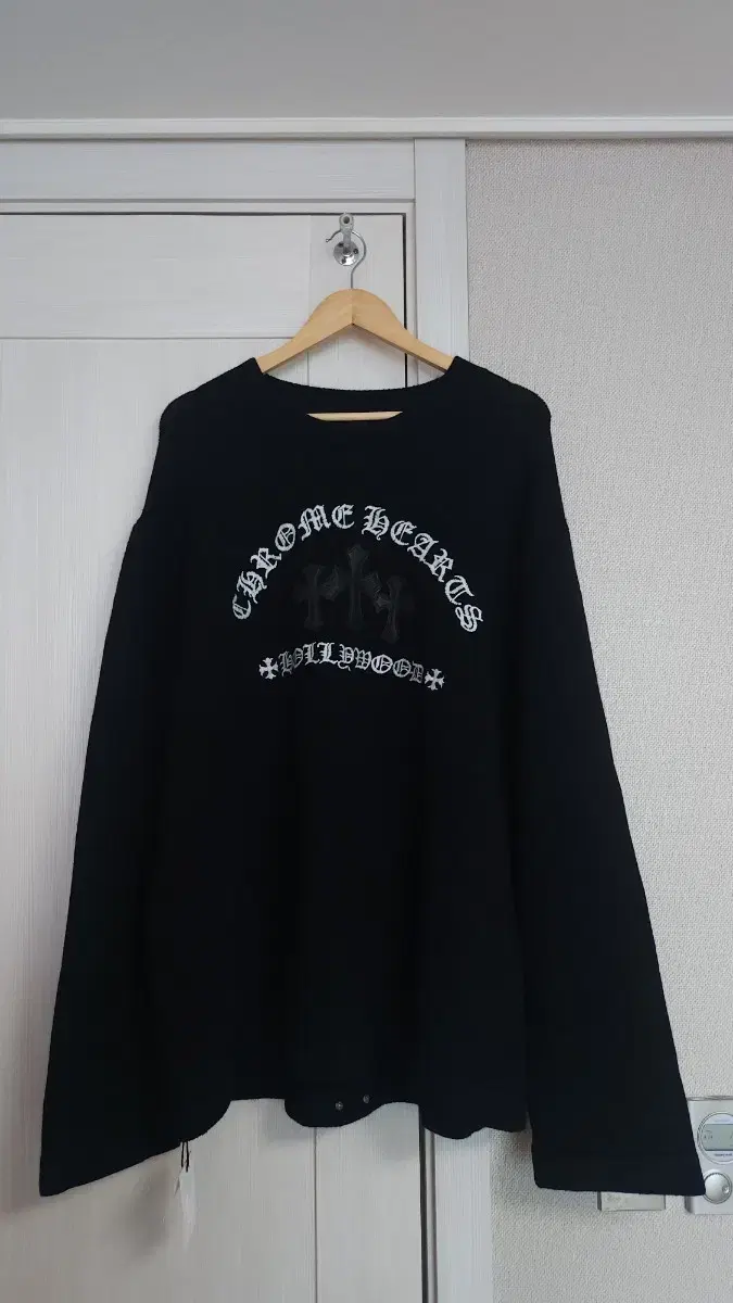 [XL] Chrome Hearts Cashmere Embroidered Semi Patch Knit Black