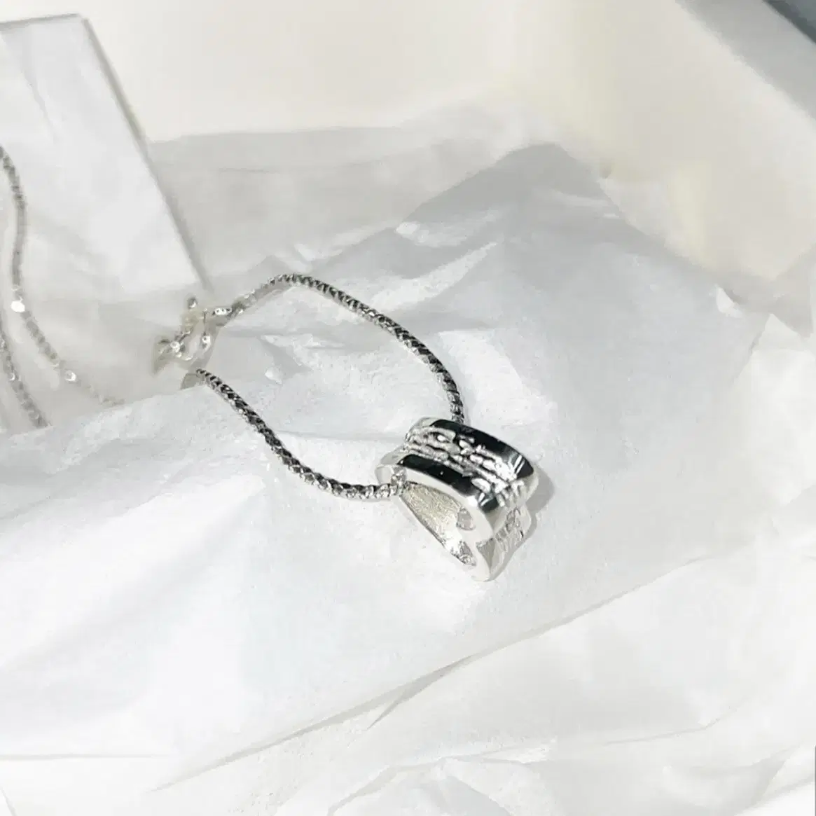 [아몬즈 단독] 해류 TEXTURE HEART RING NECKLACE